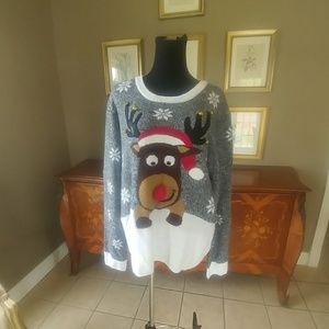 LAURA SCOTT "Reindeer" Sweater NEW
